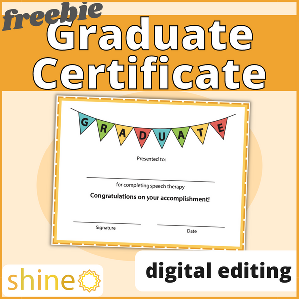 graduate-certificate-shine-speech-activities for 5th Grade Graduation Certificates Free Printable Graduate Certificate – Shine Speech Activities for 5th Grade Graduation Certificates Free Printable