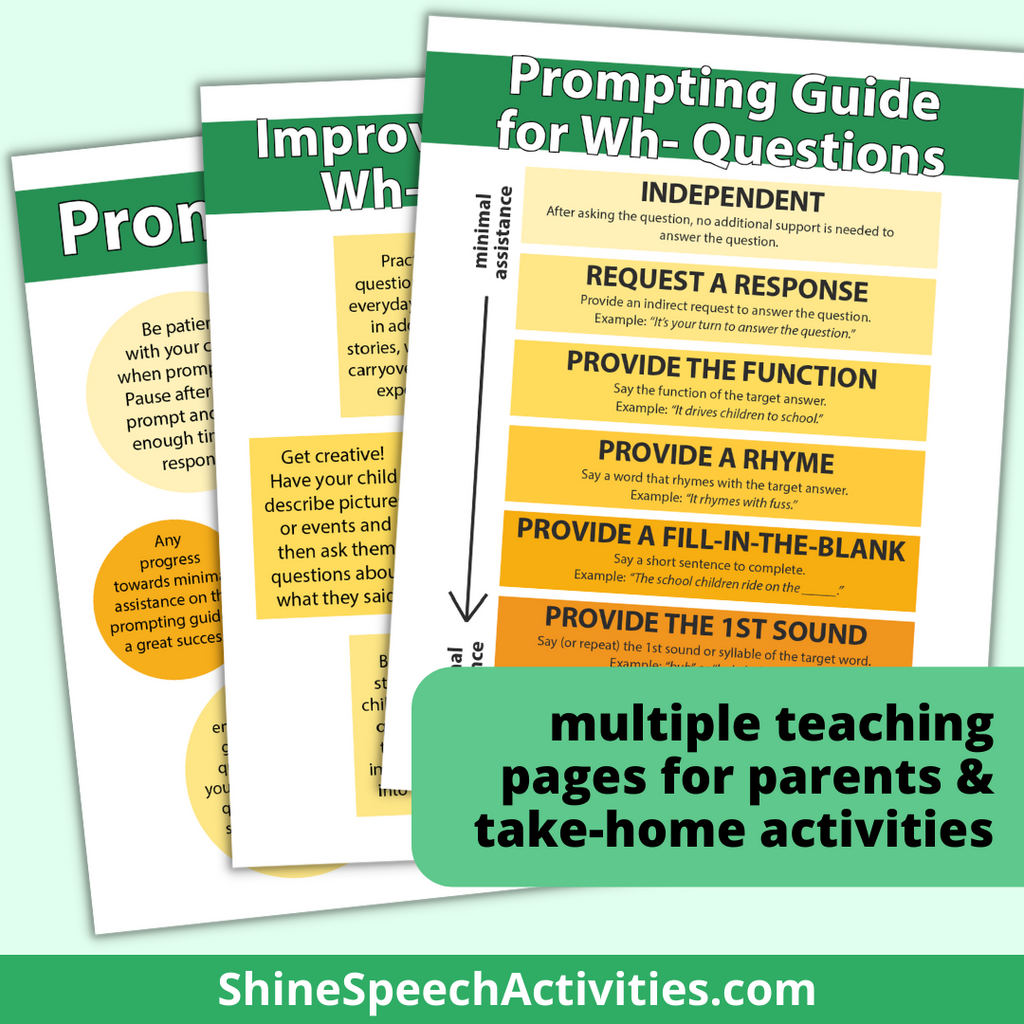 Wh- Questions with Parent Guide