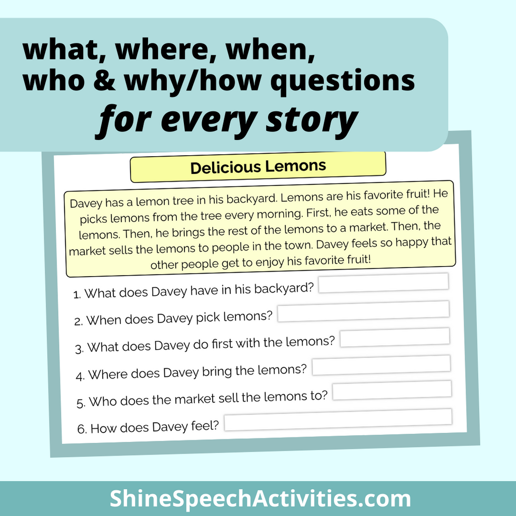 Wh- Questions & Short Stories