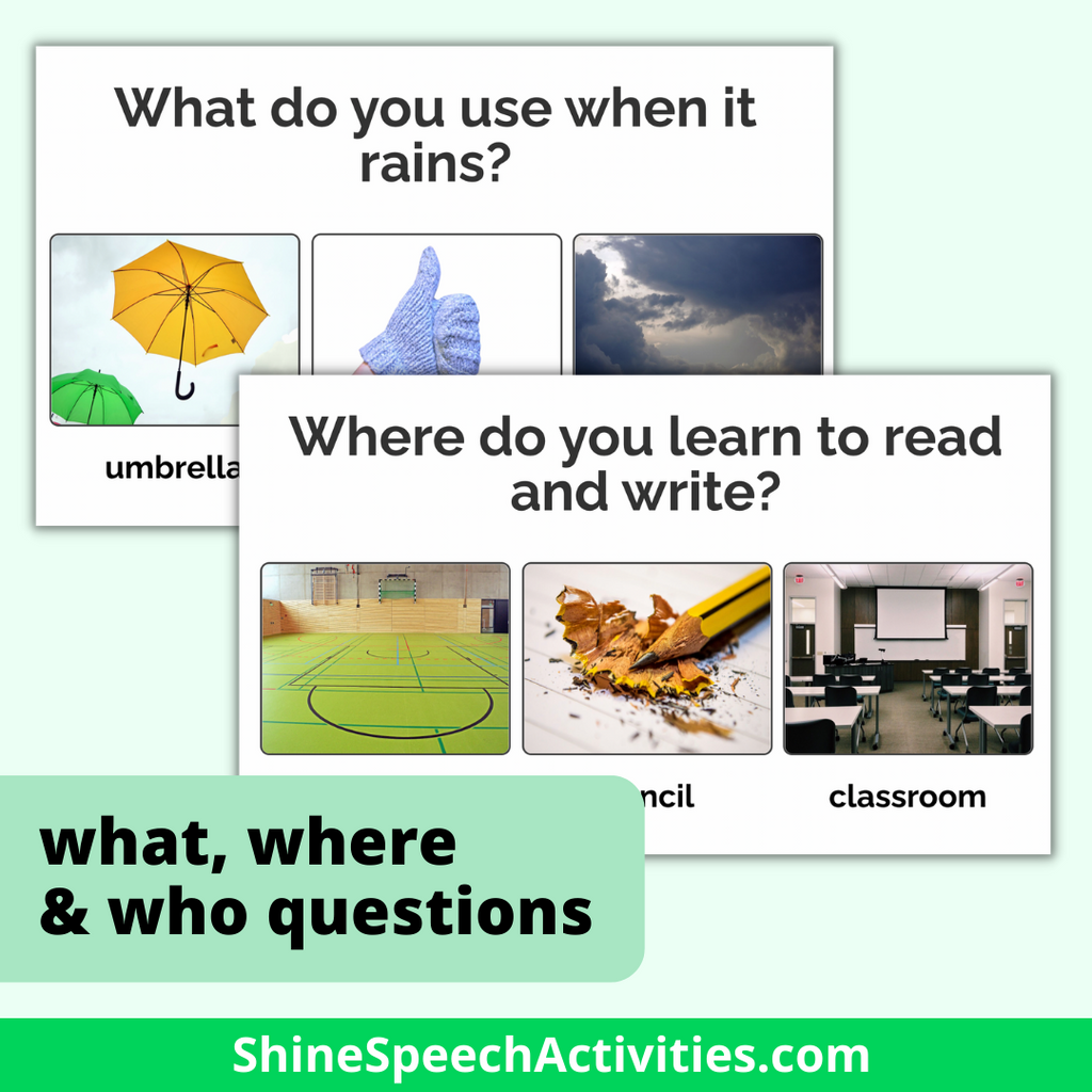 Wh- Questions with Real Photos – Shine Speech Activities