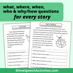 Story Qith Question Wh- Questions & Short Stories – Shine Speech Activities