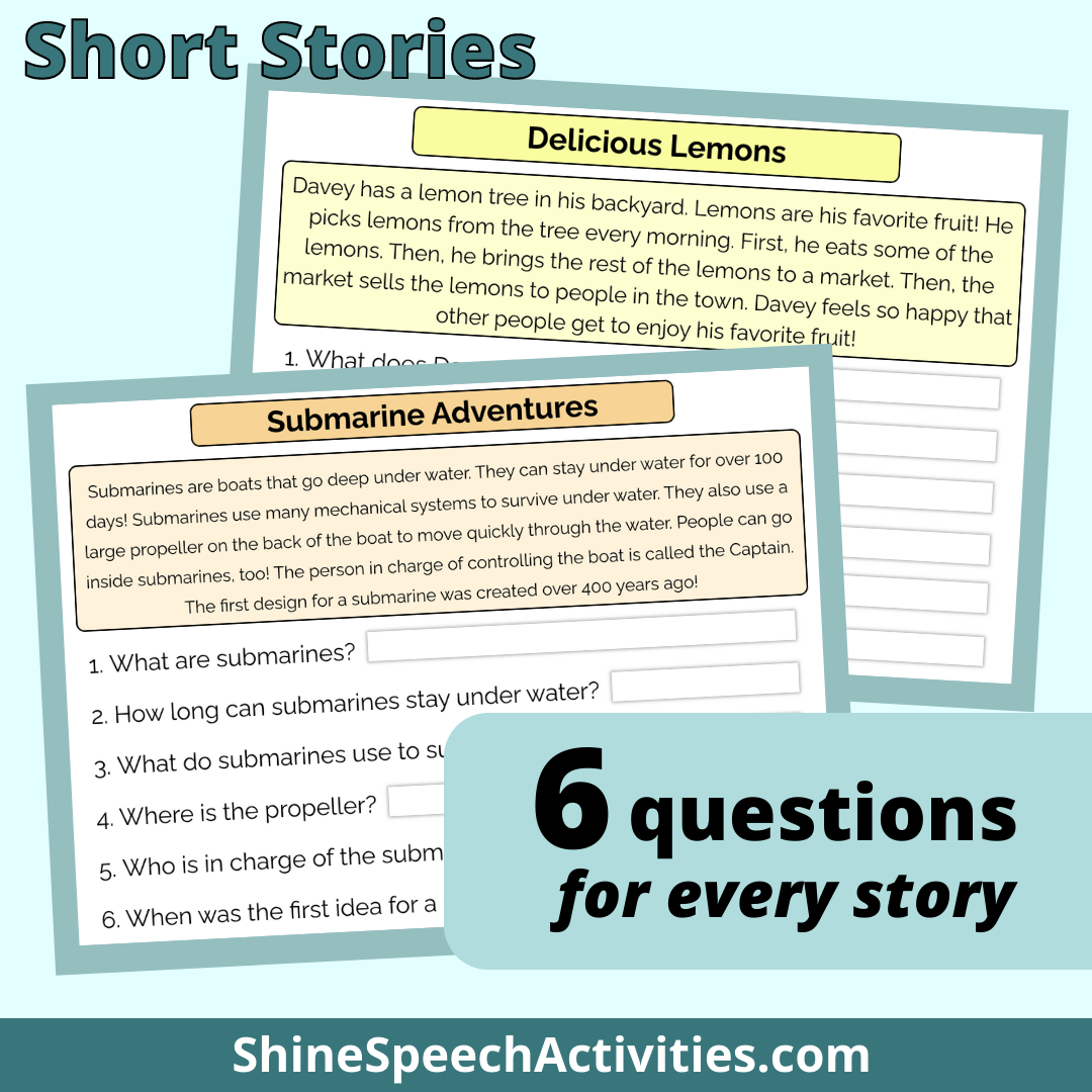 BUNDLE Wh- Questions, Short Stories & Sentences
